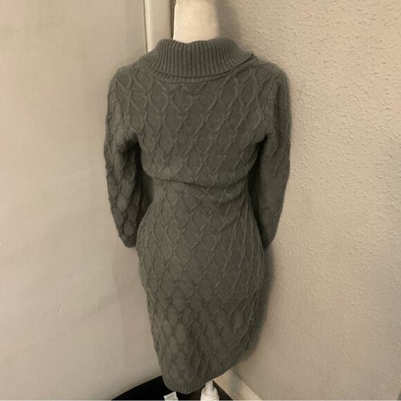 Calvin Klein Gray Cable Knit Shift Sweater Dress S Winter Cozycore Corporate - Picture 4 of 11